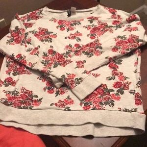 Grey rose sweater